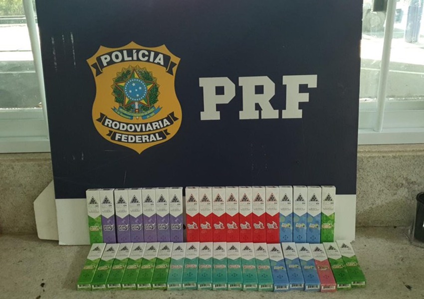 Em Vitória da Conquista (BA), PRF apreende cigarros eletrônicos contrabandeados