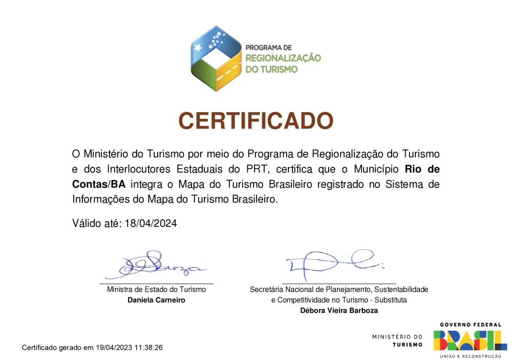 Rio de Contas volta a ser incluída no Mapa do Turismo Brasileiro após problema no sistema