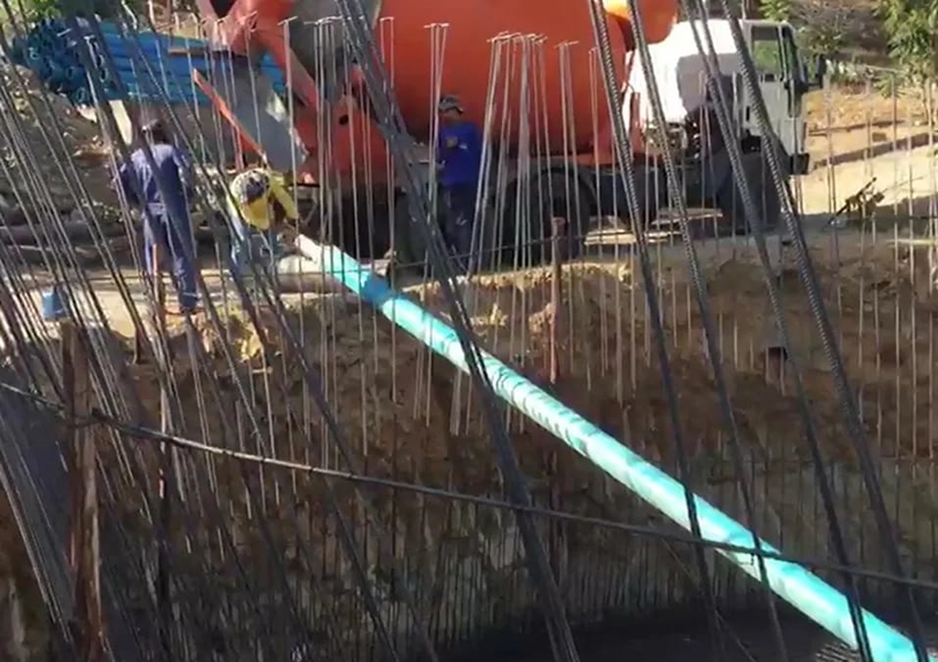 Reservatório que armazenará a água que abastecerá a Adutora de Iguatemi começa ser concretado