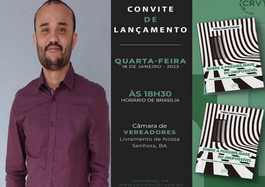 Livramentense e doutor em filosofia, Fábio Caires, lançará livro em Livramento nesta quarta-feira 
