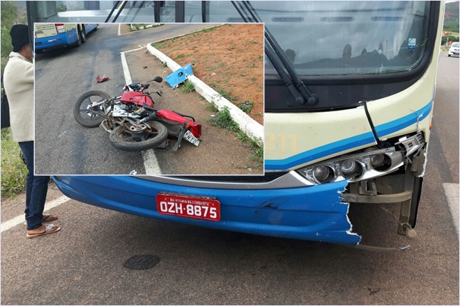 Homem morre após colidir motocicleta contra ônibus da Novo Horizonte