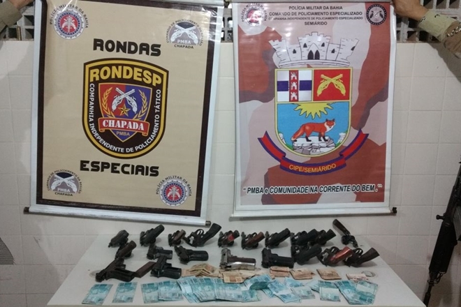 Região de Irecê: 22 armas são apreendidas e uma pessoa morre em confronto com a Polícia