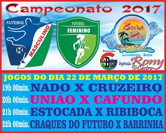 Nesta quarta feira acontecerá mais uma rodada do Campeonato do Clube Beira Rio