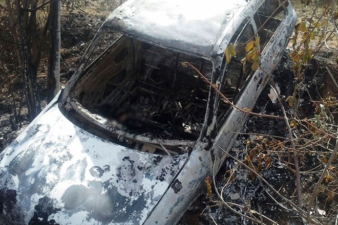 Corpos são achados carbonizados dentro de carro incendiado na BR-101