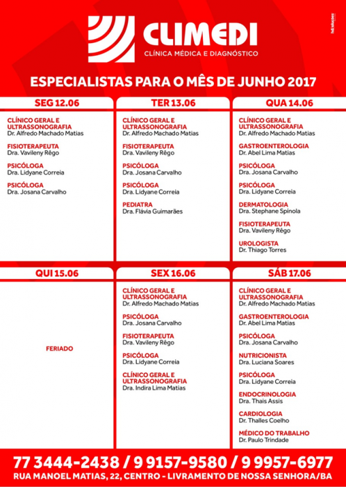 Confira agenda da Climedi desta semana