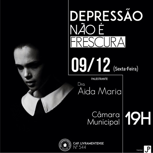 Capitulo livramentense da ordem Demolay convida a todos para uma palestra com o tema "Depressão não é frescura"