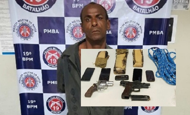 Homem é preso ao tentar entregar pistola, revólver e maconha a detento em Jequié