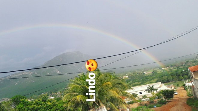 Após chuva, internautas registram 'arco-íris duplo' no céu de Livramento