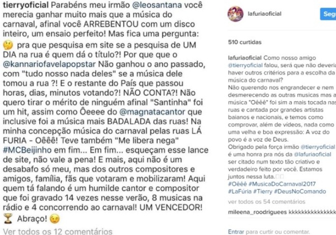 Oi? La Fúria e Tierry questionam ‘Santinha’ como música do Carnaval