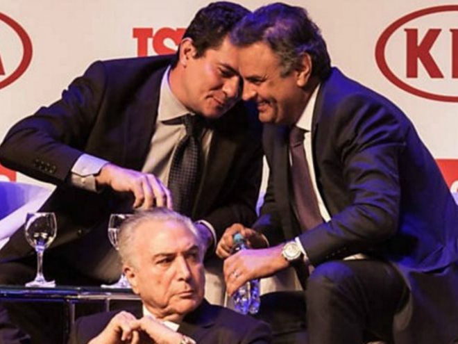 Lula inclui fotos de Moro com Aécio em processo para afastar juiz da Lava Jato