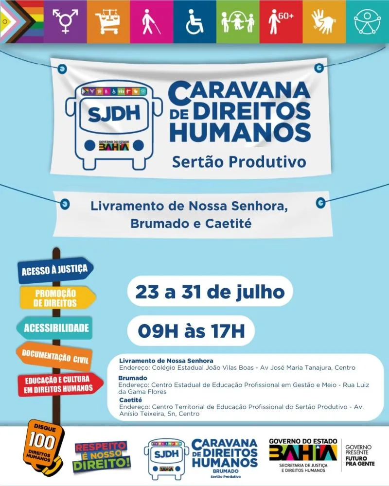 Caravana de direitos Humanos: SJDH percorrerá duas semanas de trecho pelo território Sertão Produtivo