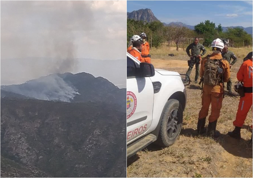 Bombeiros realizam ação estratégica contra incêndio florestal em Livramento de Nossa Senhora