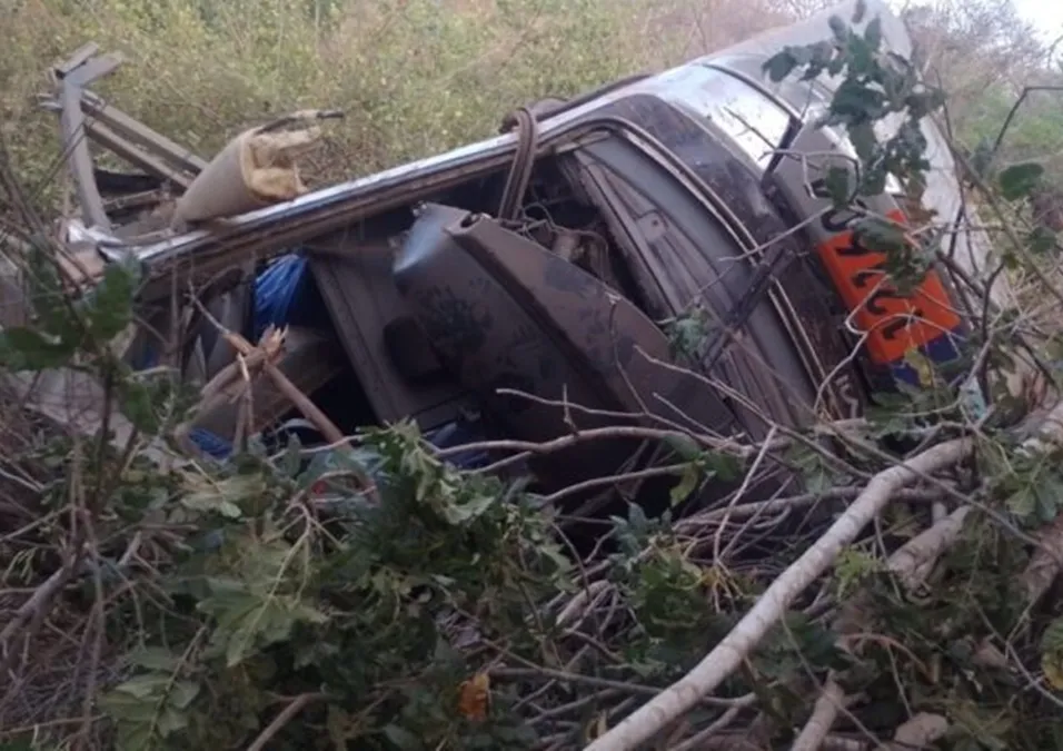 Ônibus com 42 passageiros cai em ribanceira em Formosa do Rio Preto; não houve mortes