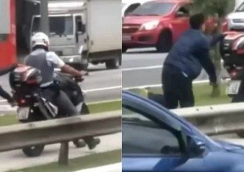 PM paulista arrasta homem em moto pelas ruas de São Paulo