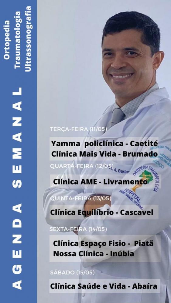 Confira agenda semanal do Doutor Ricardo Barbosa