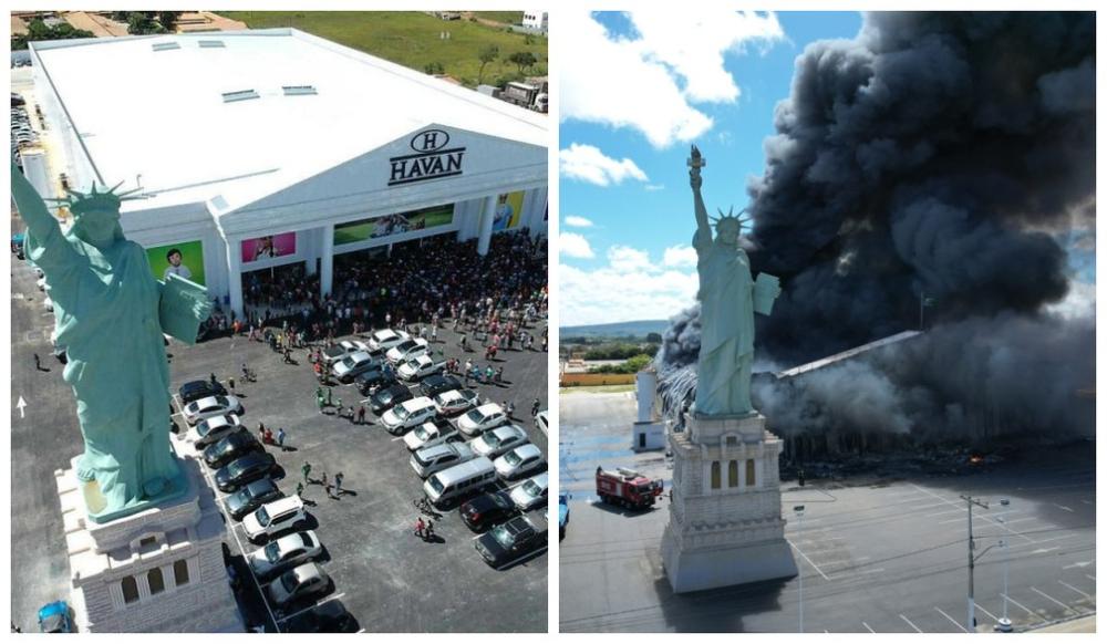 Incêndio que destruiu loja da Havan em Vitória da Conquista, na Bahia, é controlado; veja antes e depois