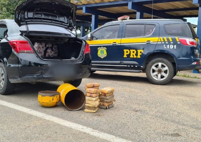 PRF apreende drogas em cilindro de gás em Feira de Santana