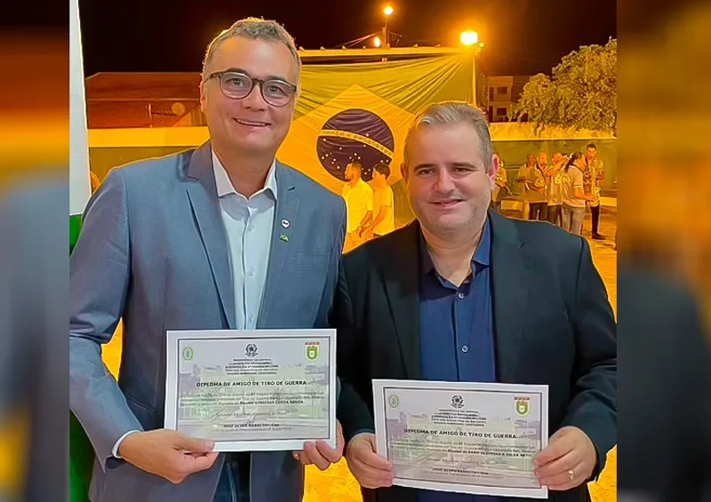 Vereador e vice-prefeito eleitos são homenageados com diploma 'Amigo do Tiro de Guerra' em Brumado