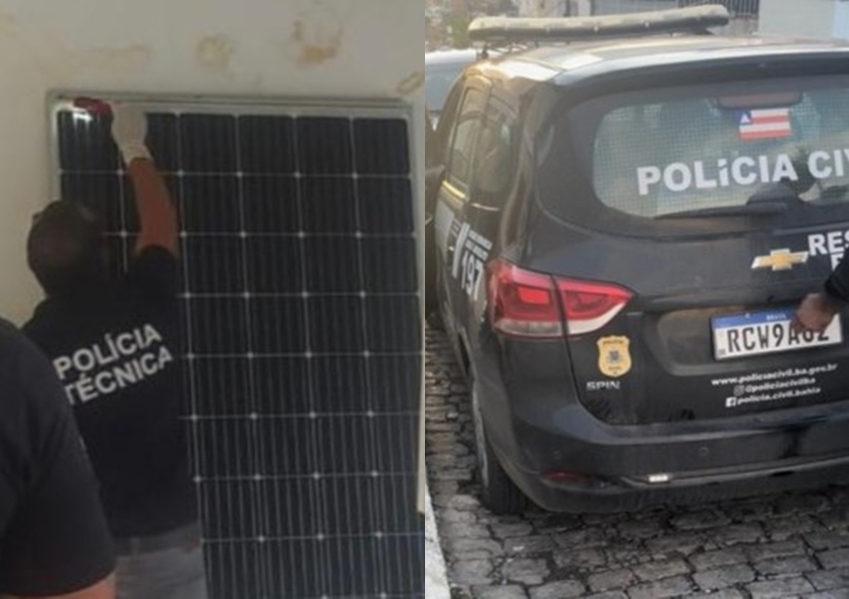 Operação da Polícia Civil recupera diversas placas solares furtadas na zona rural de Lafaiete Coutinho