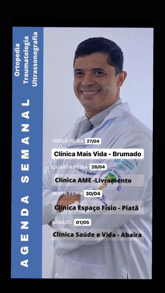 Confira agenda semanal do Doutor Ricardo Barbosa