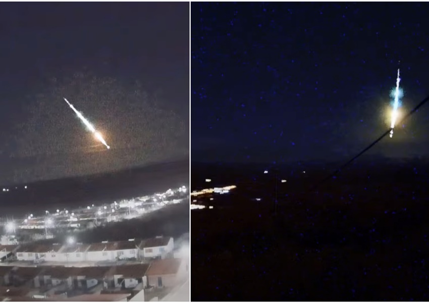 Meteoro explosivo é visto cruzando o céu no interior da Bahia; veja vídeo