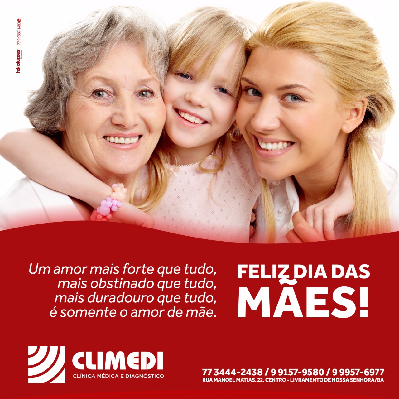 Feliz dia das Mães é o que deseja a Clínica Climedi a todas as Mães