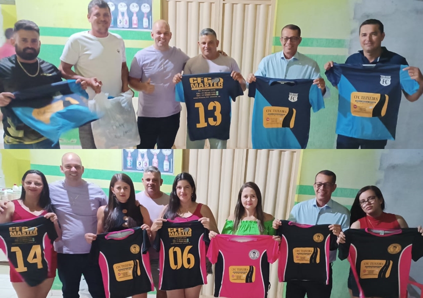 Osvaldo Teixeira e família apoiam jogadores de Rio Abaixo com doação de uniformes