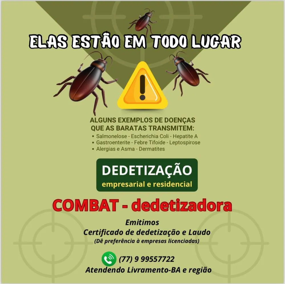 Combat Detetizadora: Controle de pragas personalizado