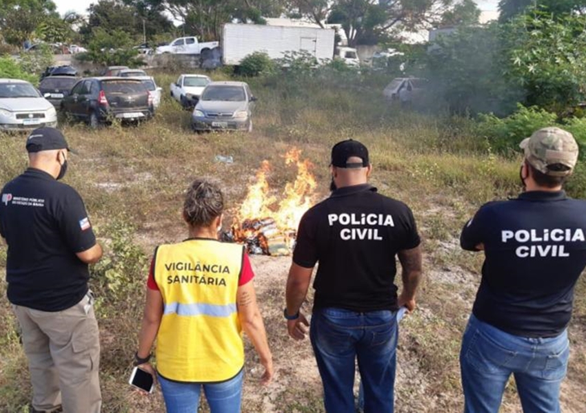 Operação incinera 3,94 toneladas de drogas na Bahia