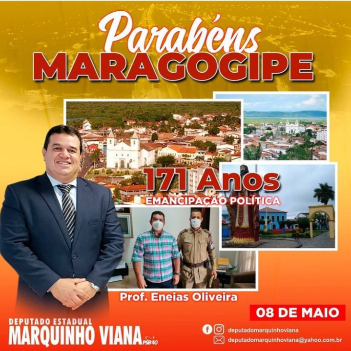 Deputado Marquinho Viana parabeniza Maragogipe pelos 171 anos de emancipação política