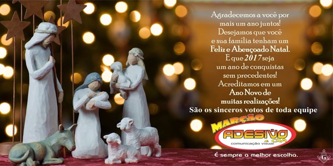 Mensagem de Natal da loja Marção Adesivo e Cia