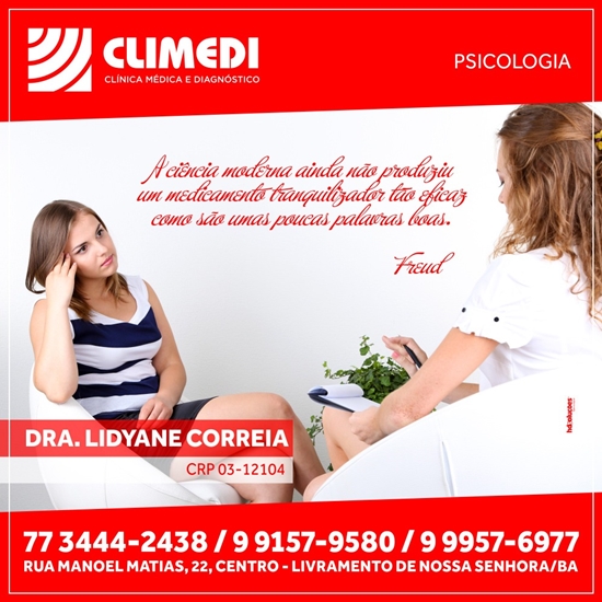 Climedi: Drª Lidyane Correia Psicólogia